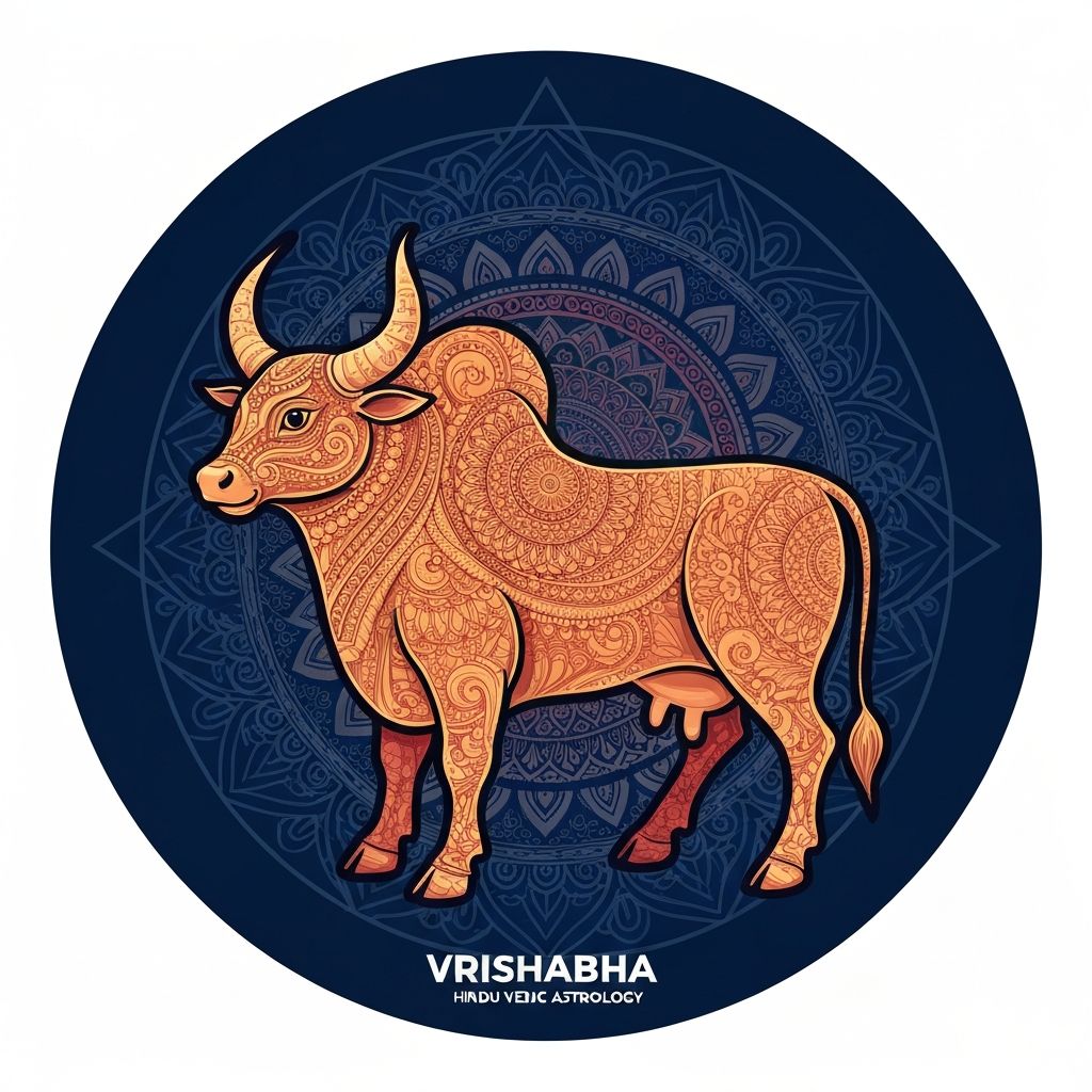 Vrishabha (वृषभ) rashi symbol